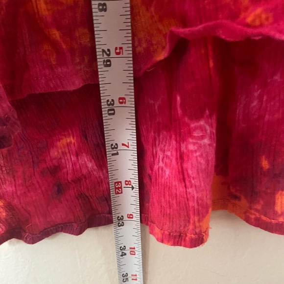 Catherine’s Red Pink Watercolor Button Down Shirt Women’s Plus Size 3X Petite - Picture 7 of 11